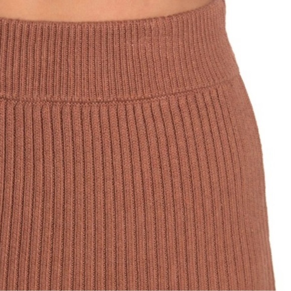 NWT Free People Solid Gold Ribbed Ruffle Trim Skirt - Picture 8 of 9